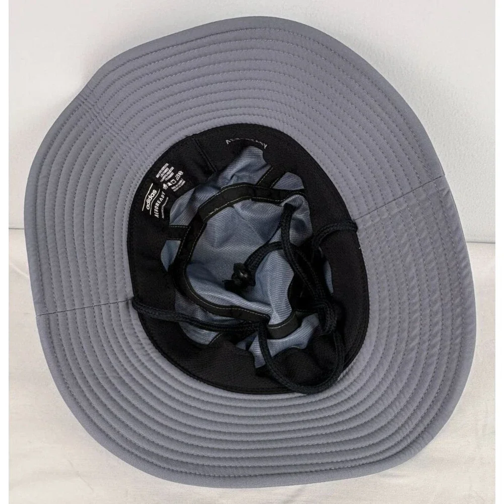 adidas Victory Bucket Hat Gray AEROREADY Sun Boonie NWOT Adjustable Strap UPF50 - Picture 5 of 8